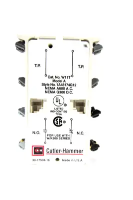 NEW CUTLER HAMMER W11T AUXILIARY CONTACT 1A48174G12 MODEL A