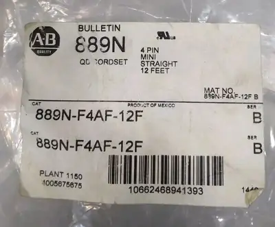 Allen Bradley 889N-F4AF-12F/B Cord with plug four pin female Loc5C18