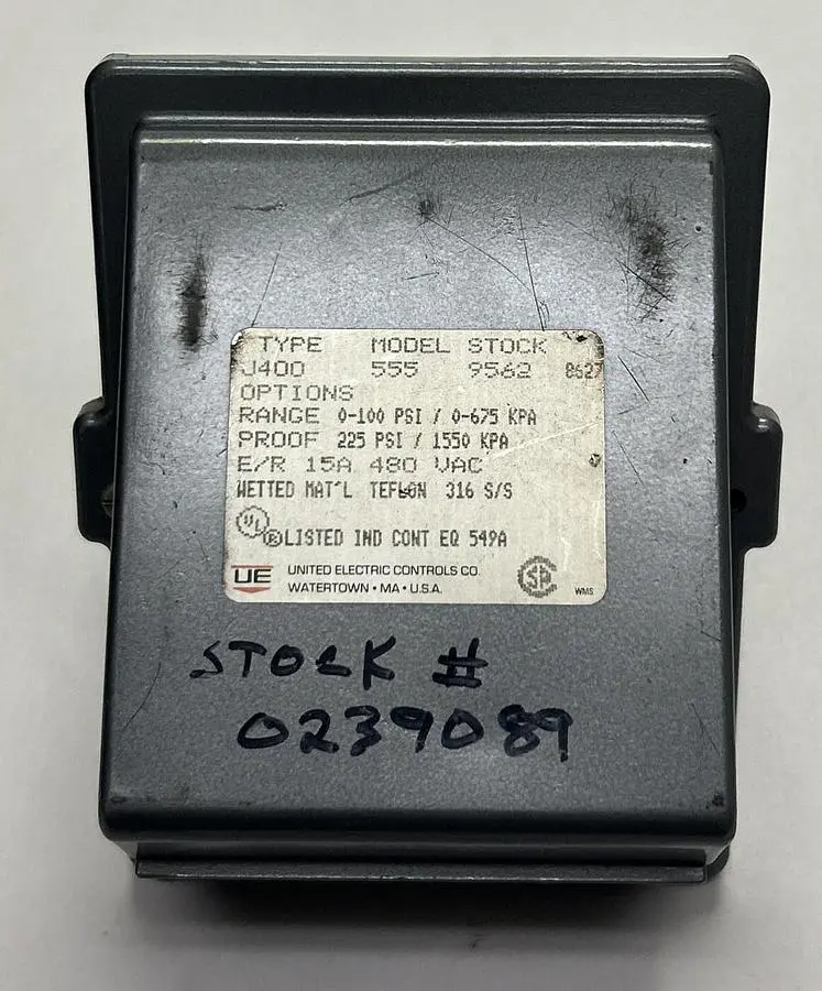 New | in-Stock UNITED ELECTRIC J400-555-9562 Miscellaneous Equipment (Electrical & Power) | Surplus Asset Holdings #1197807