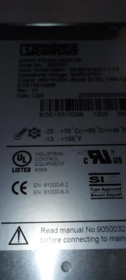 Used Phoenix Contact PS/3AC/48DC/20 Power Supplies Arizona US | ASSET CONVERSION SPECIALISTS, INC. #1421839