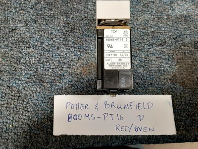 USED ALLEN BRADLEY 800MS-PT16 D Ser D Orange Pushbutton RED OVEN TEMP