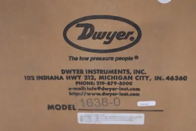 DWYER 1638-0 Large Diaphragm Pressure Switch: 0.05" to 0.25" WC - STOCK GF1014