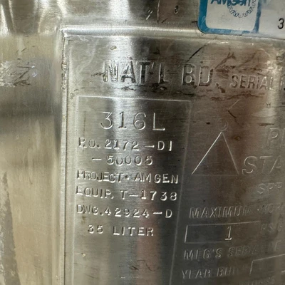 Precision Stainless Steel Portable 35 Liter Vessel Tank Fermentation 316L