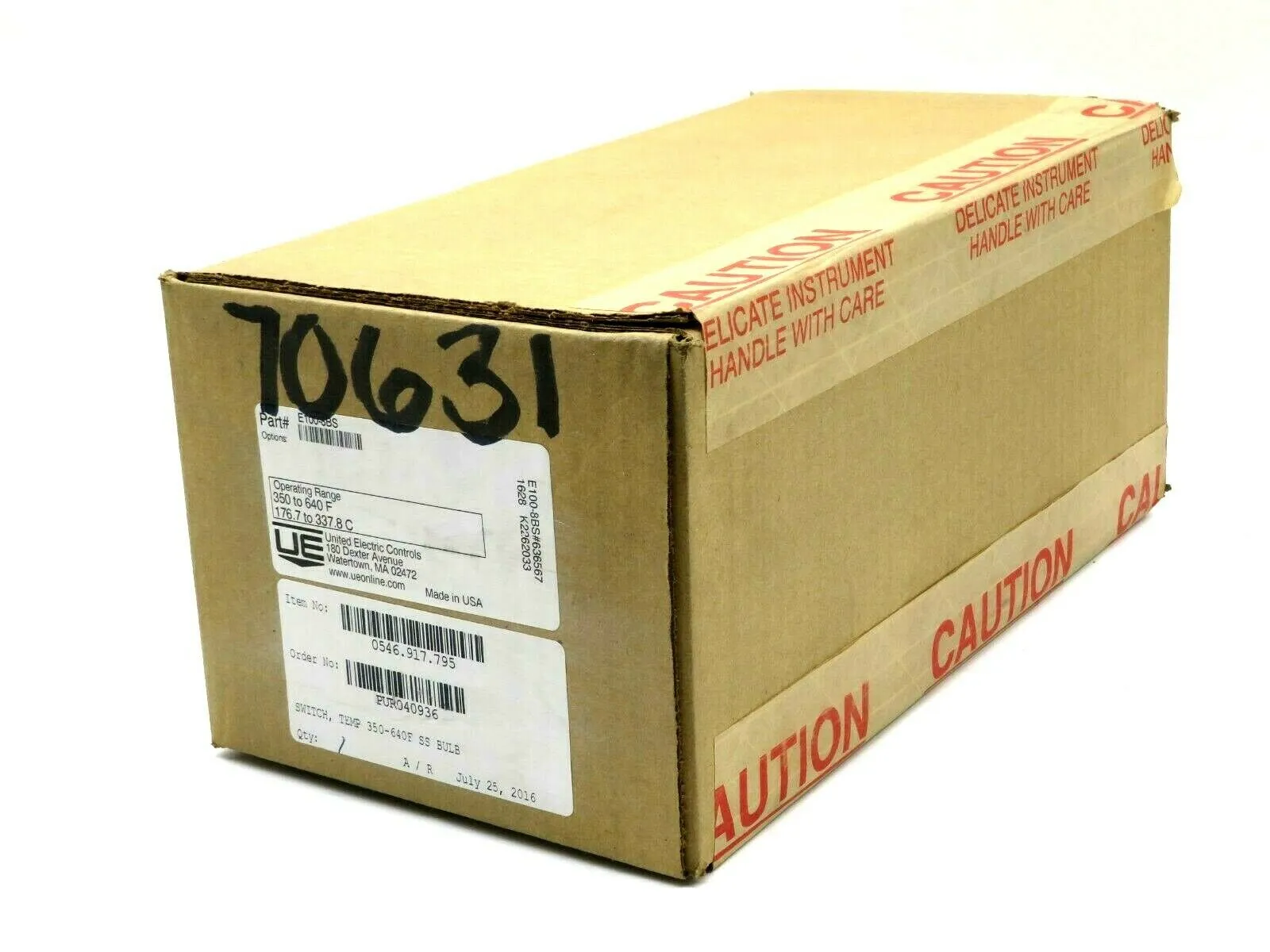 NEW SEALED UNITED ELECTRIC CONTROLS E100-8BS TEMPERATURE CONTROL SWITCH E1008BS