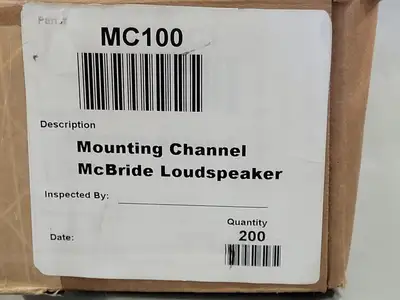 Mounting Channel McBride Loudspeaker MC100 (Box of 200)