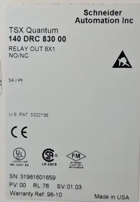 Schneider 140 DRC 830 00 RELAY OUT TSX QUATUM. Loc3E30