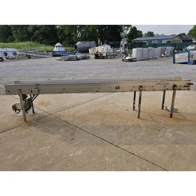 Used 12" W x 13' L Stainless Steel Plastic Link Belt Conveyor