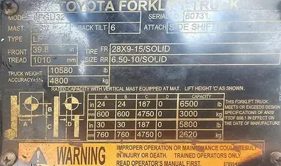 Used 2014 TOYOTA 8FGU32 Misc Forklifts Illinois US | Somerset Equipment Sales #1543017