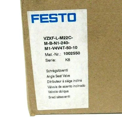 NEW SEALED FESTO VZXF-L-M22C-M-B-N1-240-M1-V4V4T-50-10 ANGLE SEAT VALVE 1002550