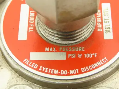 Ametek/M&G Div Type SK 316L SS Diaphragm w/USG Solfrunt 3500PSI Gauge Stock Bore