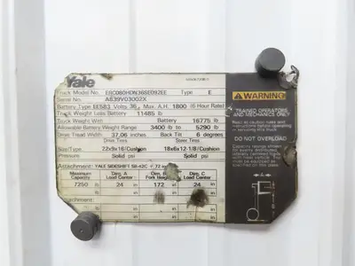 General Electric 8504521 Yale Forklift Motor 17.5kW 890rpm 36-48VDC 5BT1378B5