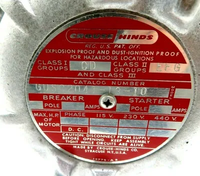 NEW CROUSE HINDS GUSC2041-13-10 EXPLOSION PROOF SNAP SWITCH GUSC20411310
