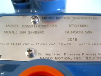 New | in-Stock Micro Motion 2700 R12 BB MEZZX Sensors New Hampshire US | Bitter End Trading #1452934