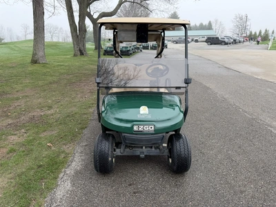 (1) 2015 E-Z-Go golf cart with a Kawasaki gas engine, includes Club canopy, ball washer, fold-down w...