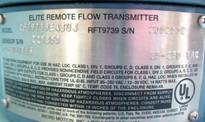 USED Micro Motion RFT 9739 E4SUJ