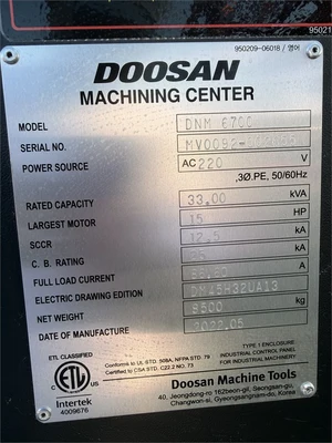 USED 2022 DOOSAN DNM 6700