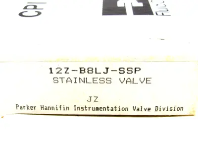 NEW PARKER 12Z-B8LJ-SSP STAINLESS VALVE 12ZB8LJSSP