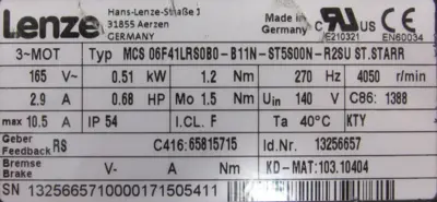 NEW LENZE MCS06F41LRS0B0-B11N-ST5S00N-R2SU ST. STARR SERVO 13256657