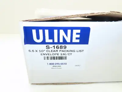 Uline Packing List Envelopes Clear 6 1/2 x 10" Side Loading Label Pouch 1000 ct