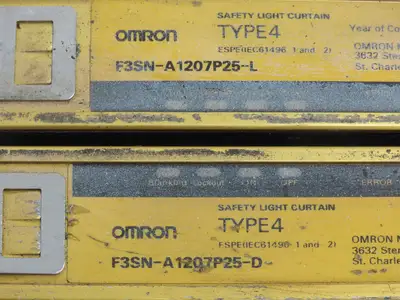 Omron F3SN-A1207P25-L Safety Light Curtain Emitter/Receiver Set 1207mm