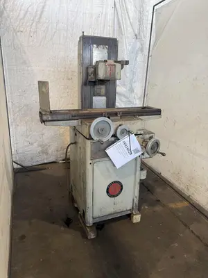 REID SURFACE GRINDER W/ DEDTRU CENTERLESS GRINDING ATTACHMENT. STOCK # 0116626.