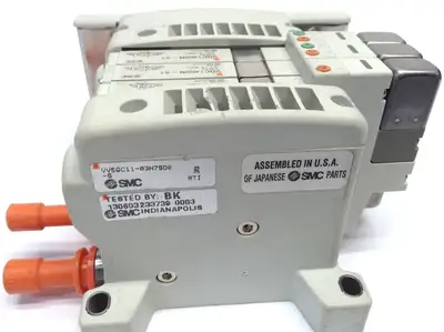 USED SMC PNEUMATIC SOLENOID MANIFOLD W/ D SUB CONNECTOR