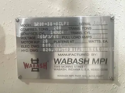 USED 2000 WABASH WABASH S200-30-BCLPX PRESS