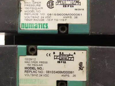 Numatics 081SS600M000061 4-Station Flexiblok Manifold 24VDC Solenoid Valves