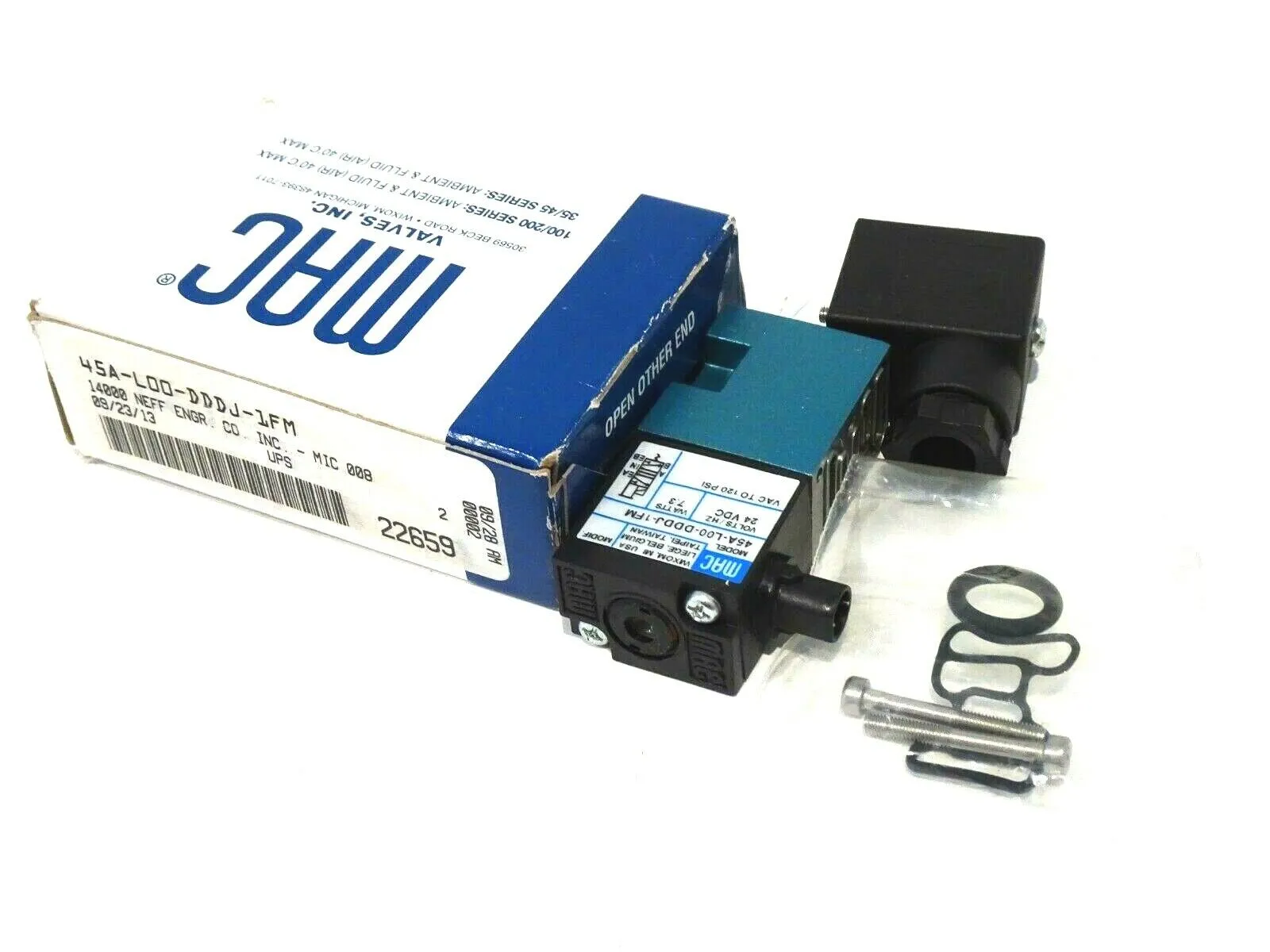 NEW MAC VALVES 45A-L00-DDDJ-1FM SOLENOID VALVE 45AL00DDDJ1FM