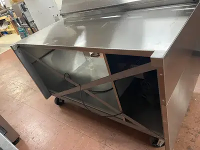Used Randell Used Randell 60" Stainless Equipment Stand with Refrigerated Cold Rail and Heated Shelf 120V Food Prep Tables Illinois US | Falcon Restaurant Supply #1375915