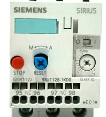 NEW SIEMENS 3RU1126-1KDO OVERLOAD RELAY 3RU11261KDO