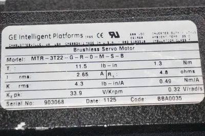 NEW GE INTELLIGENT MTR-3T22-G-R-0-M-S-B SERVO MOTOR MTR3T22GRO0MSB