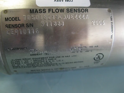 USED Micro Motion T050 T621SCAUEZZX