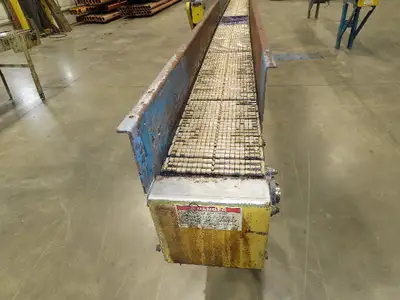 New London Engineering 7.5"x12' Plastic Roller Belt Accumulating Conveyor 30 FPM