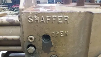 USED SHAFFER 7 1/16" 5M DOUBLE RAM BOP