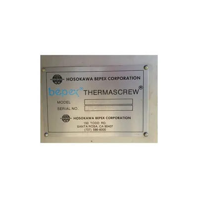 Hosokawa Bepex Rietz Stainless Thermascrew Dryer Thermal Screw Blancher