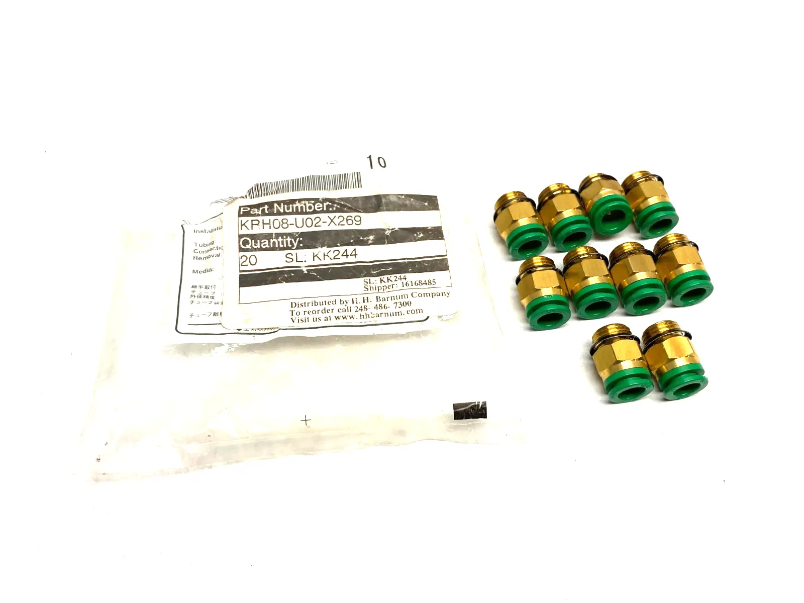KRH08-U02-X269 | SMC  Flame Resistant One Touch Fitting 5/16" LOT OF 10 - New Other