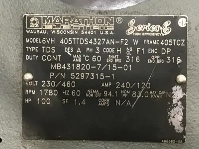 USED MARATHON 6VH 405TTDS4327AN-F2