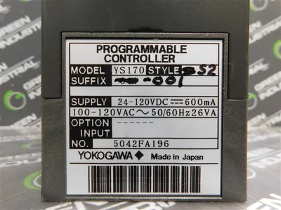 Yokogawa YS170-001 Programmable Controller Style S2 24-120VDC, 600mA Used