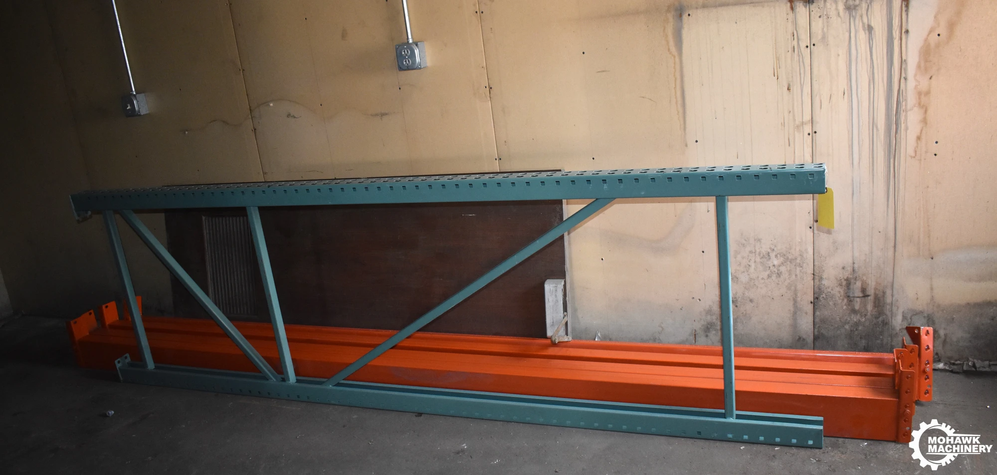 12'L x 10' H RACKING & SHELVING w/(4) 12’ SHELVES - (4) 3’ W X 5’ L SECTIONS OF WIRE MESH RACKING - (1) 10’ UPRIGHT