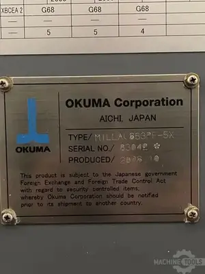 USED 2008 OKUMA MILLAC 853PF-5X