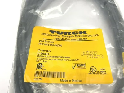 PKW 4M-5-PSG 4M/S90 | Turck  Picofast U-99493 Female Angled Cordset - New