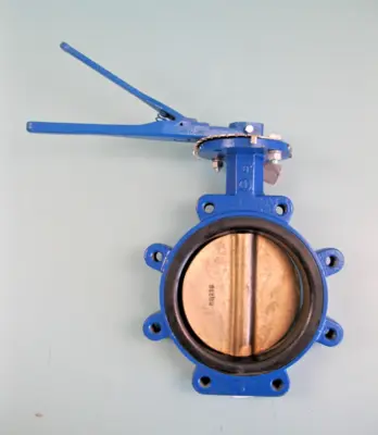 8" ABZ Lug Style Butterfly Valve DI/Al Br/Buna Lever-Operated NEW H5