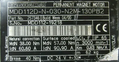 NEW REXROTH MDD112D-N-030-N2M-130PB2 SERVO MOTOR 257346 MDD112DN030N2M130PB2