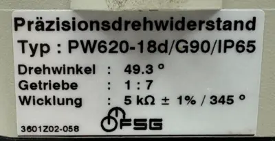 NEW FSG PW620-18D/G90/IP65 POTENTIOMETER TRANSMITTER