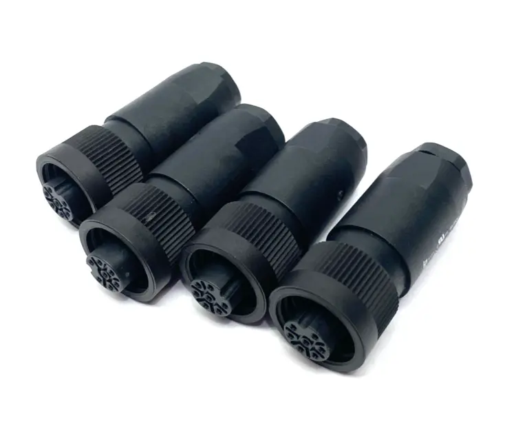 New | in-Stock BINDER Round Female Cable Connector 7-Pin 6+PE, 6.0-9.0mm LOT OF 4 Electrical Fittings Michigan US | Maverick Industrial Sales #1390800