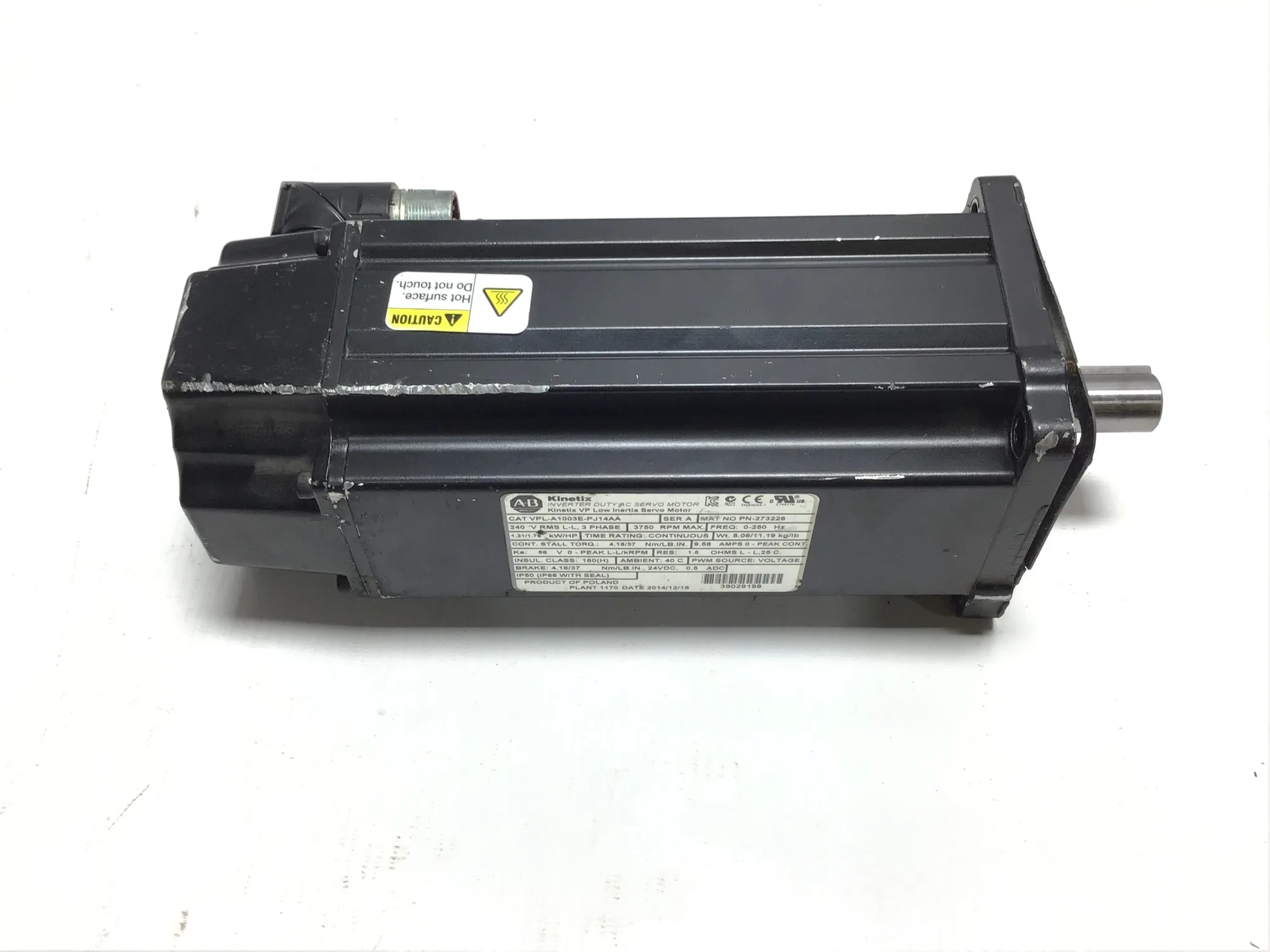 Allen-Bradley VPL-A1003E-PJ14AA Inverter Duty AC Servo Motor 240V 3750RPM