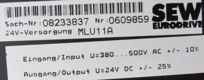 NEW SEW EURODRIVE DRN90S4/FG/MM11/MO MOTOR 08233837 DRN90S4FGMM11MO