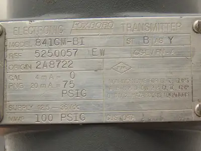 Foxboro 841GM-BI Pressure Transmitter 3" Flange 100PSI 12.5-36VDC