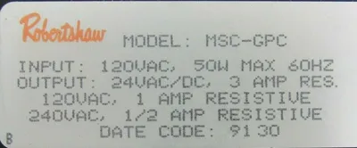 USED ROBERTSHAW MSC-GPC CONTROLLER MSCGPC